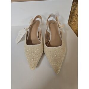 Women's Milan Pearl Slingback Heels - A New Day Size 10 Ivory NWT